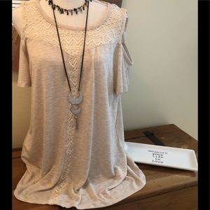 Free people Lace shoulderless top